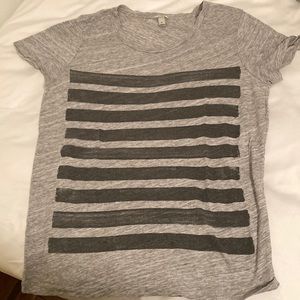 J. Crew Short Sleeve Tee Graphic Stripe Gray